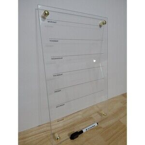 Sugar Paper Essentials 16x10 Glass Dry Erase Board Monday- Sunday To Do Or Chore
